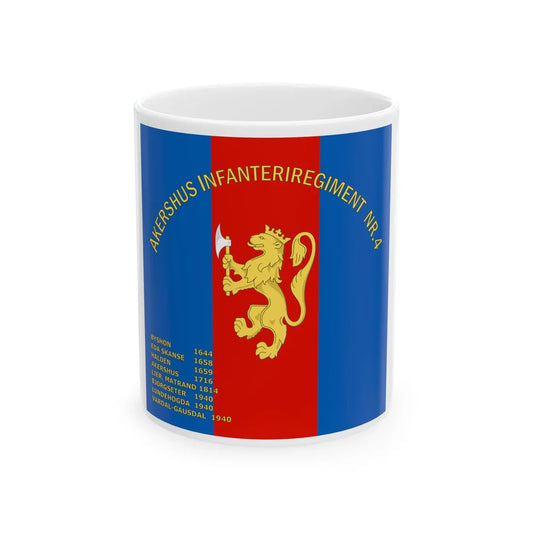 Standard of the Akershus Infantry Regiment No.4 (Norway) White Coffee Mug 11oz - Go Mug Yourself