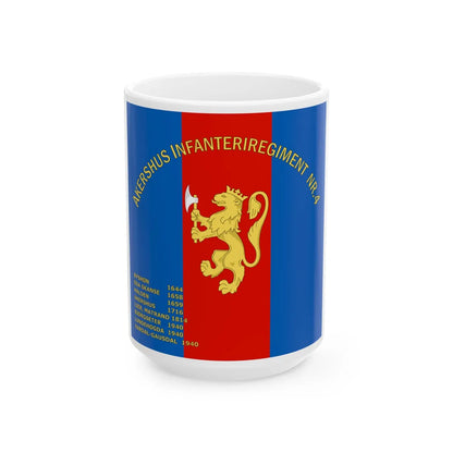 Standard of the Akershus Infantry Regiment No.4 (Norway) White Coffee Mug 15oz - Go Mug Yourself