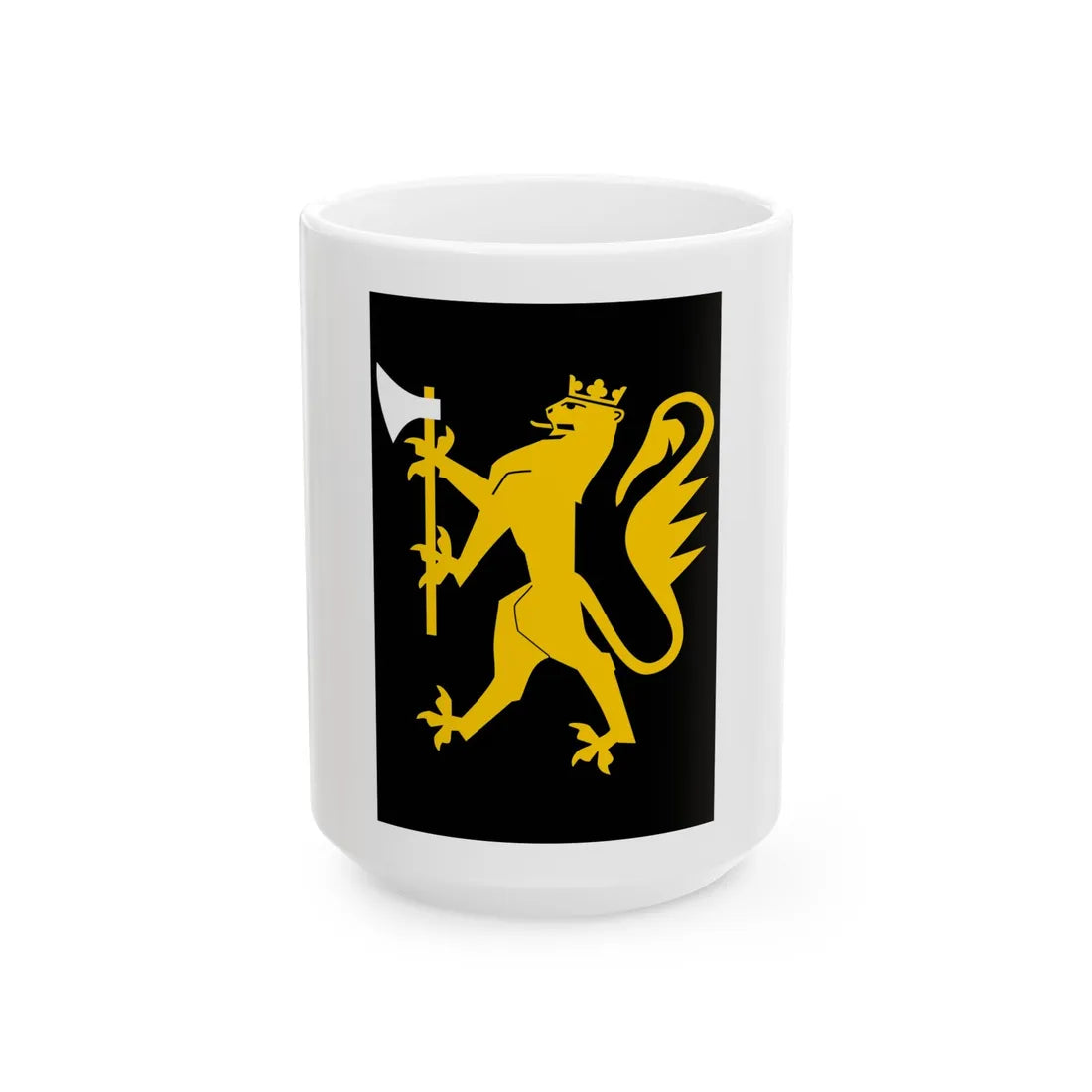 Standard of the Bergenhus Home Guard District 09 (Norway) White Coffee Mug 15oz - Go Mug Yourself