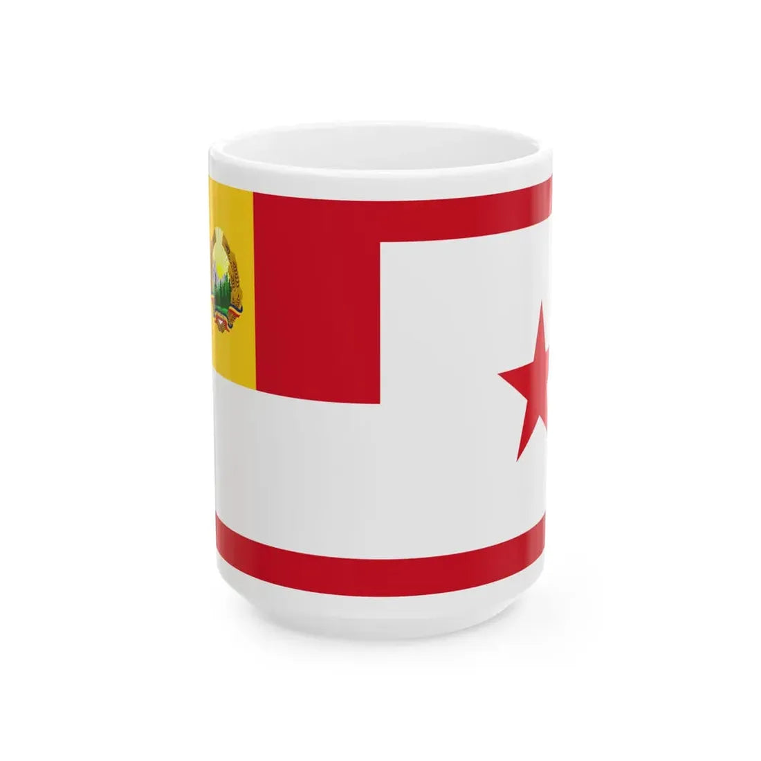 Standard of the Chairman of the Presidium of Romania 1948-1952 (Oman) White Coffee Mug 15oz - Go Mug Yourself