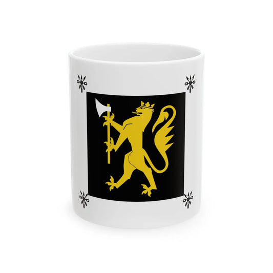Standard of the Competence Centre for Logistics and Operational Support Norway (Norway) White Coffee Mug 11oz - Go Mug Yourself