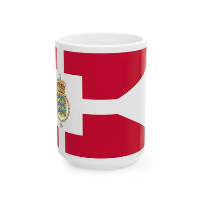 Standard of the Crown Prince of Denmark (Denmark) White Coffee Mug 15oz - Go Mug Yourself