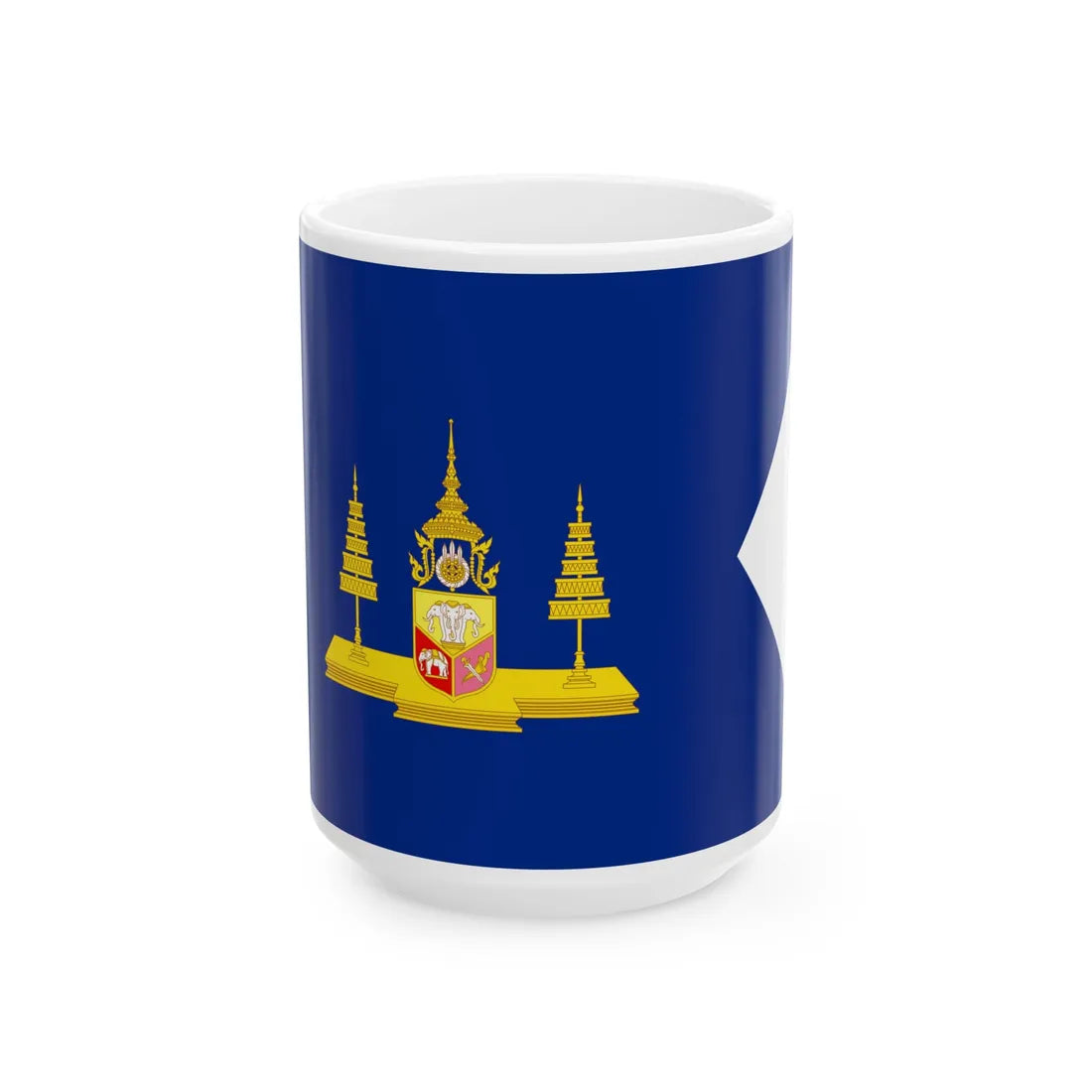 Standard of the Crown Princess of Siam (Cambodia) White Coffee Mug 15oz - Go Mug Yourself