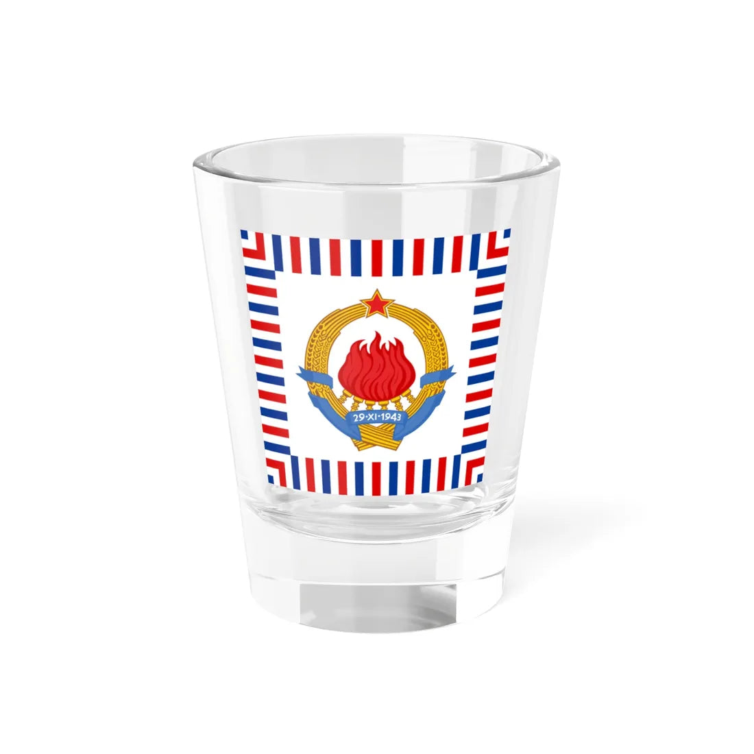 Standard of the Federal Secretary of National Defense of SFR Yugoslavia (Yugoslavia) Shot Glass 1.5oz 1.5oz - Go Mug Yourself