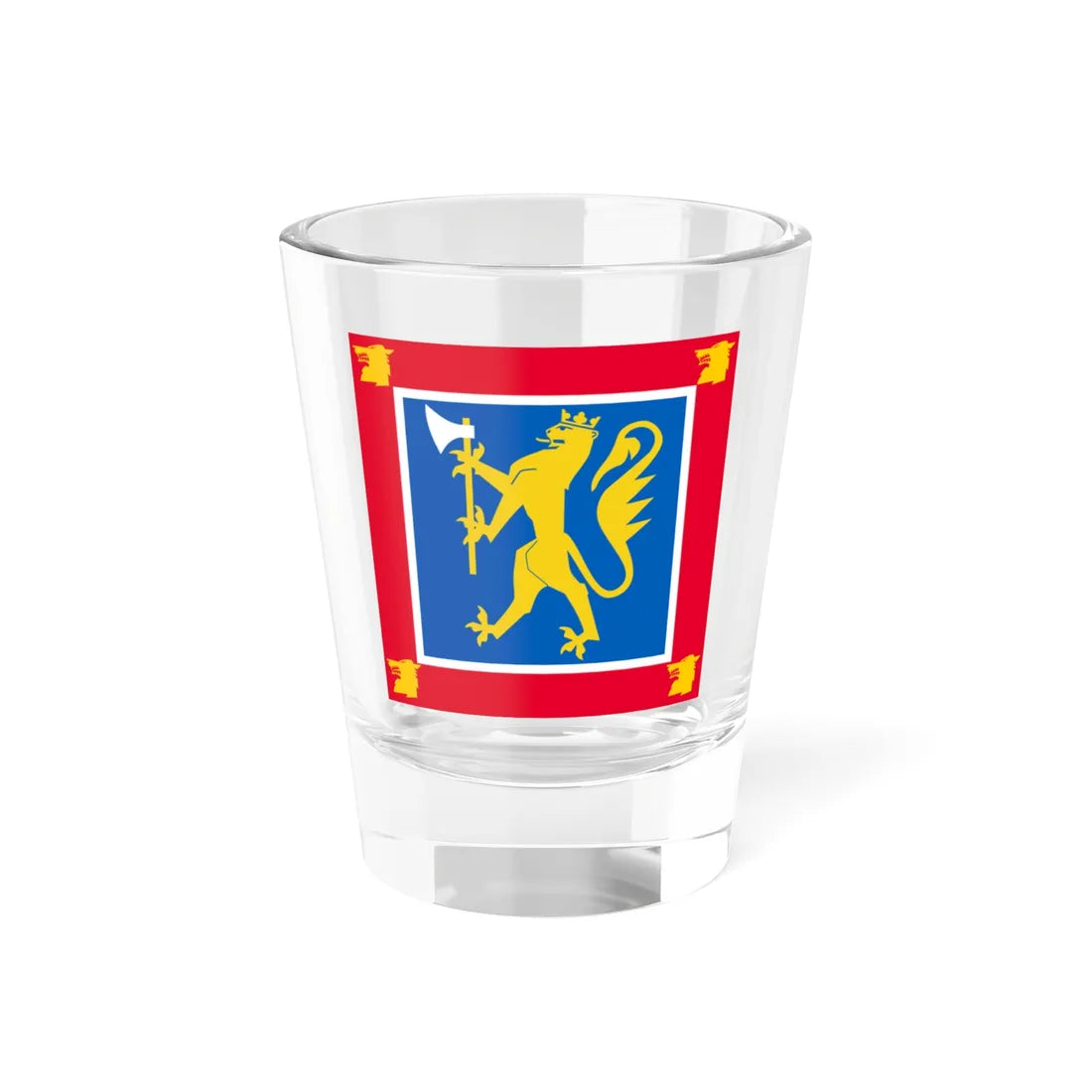 Standard of the Finnmark Land Command (Norway) Shot Glass 1.5oz 1.5oz - Go Mug Yourself