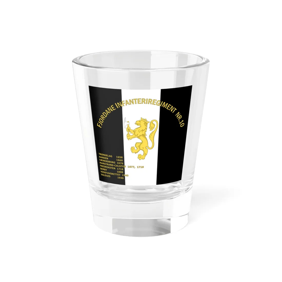 Standard of the Fjordane Infantry Regiment No.10 (Norway) Shot Glass 1.5oz 1.5oz - Go Mug Yourself