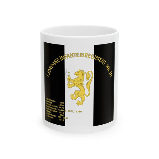 Standard of the Fjordane Infantry Regiment No.10 (Norway) White Coffee Mug 11oz - Go Mug Yourself