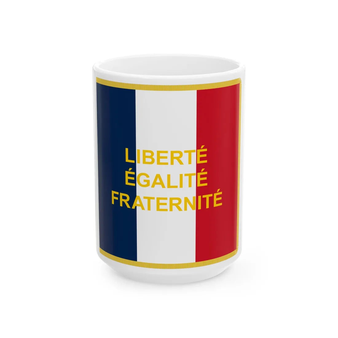 Standard of the French Community (Belgium) White Coffee Mug 15oz - Go Mug Yourself