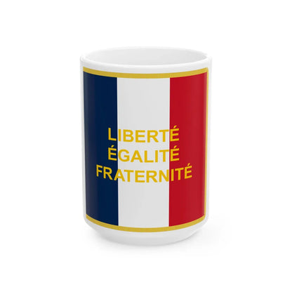 Standard of the French Community (Belgium) White Coffee Mug 15oz - Go Mug Yourself