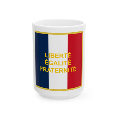 Standard of the French Community (Burkina Faso) White Coffee Mug 15oz - Go Mug Yourself