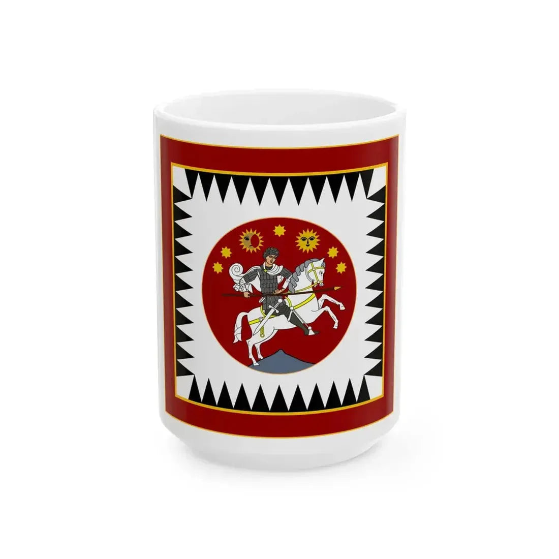 Standard of the Government of the First Republic of Georgia (Georgia) White Coffee Mug 15oz - Go Mug Yourself