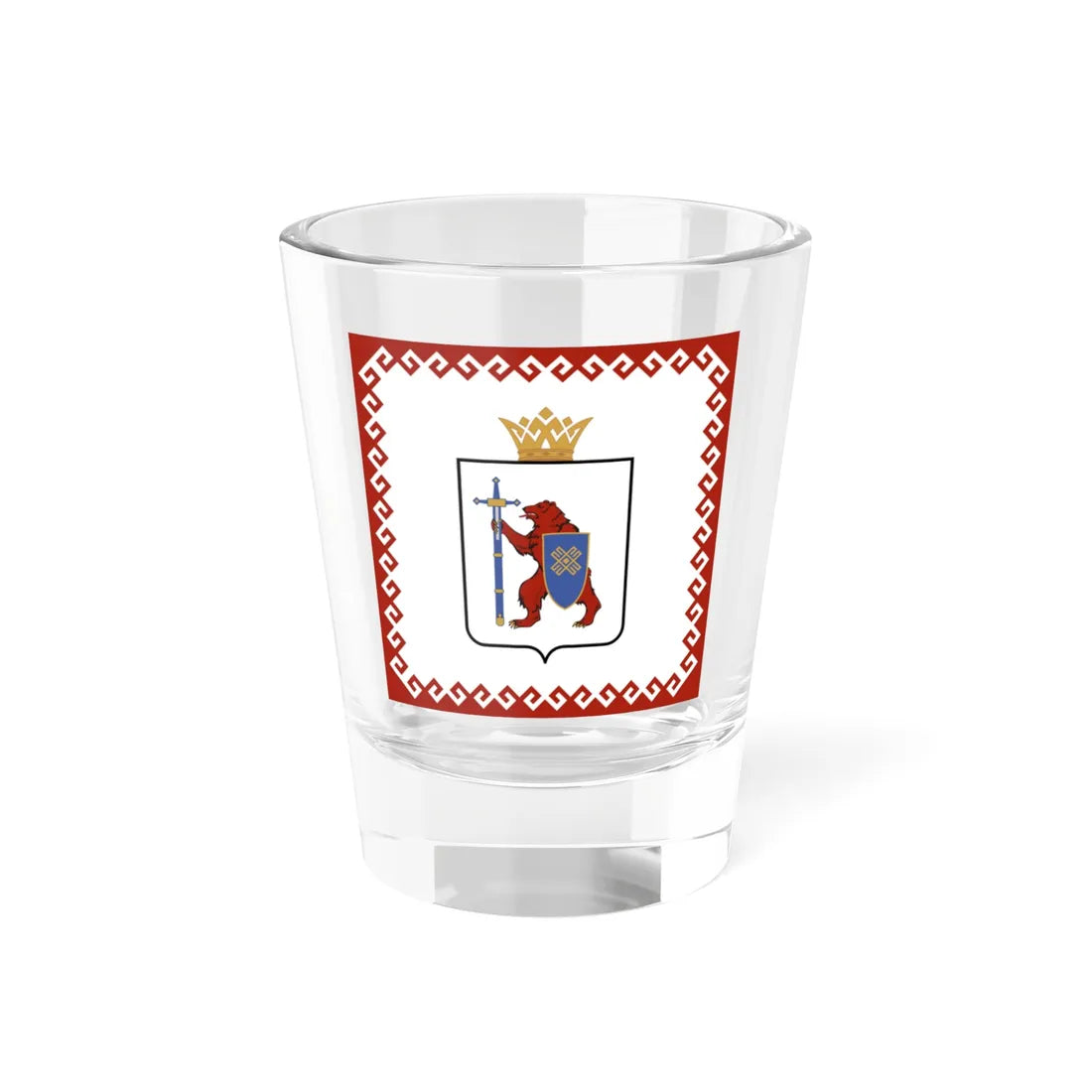 Standard of the Head of the Mari El Republic (Russia) Shot Glass 1.5oz 1.5oz - Go Mug Yourself