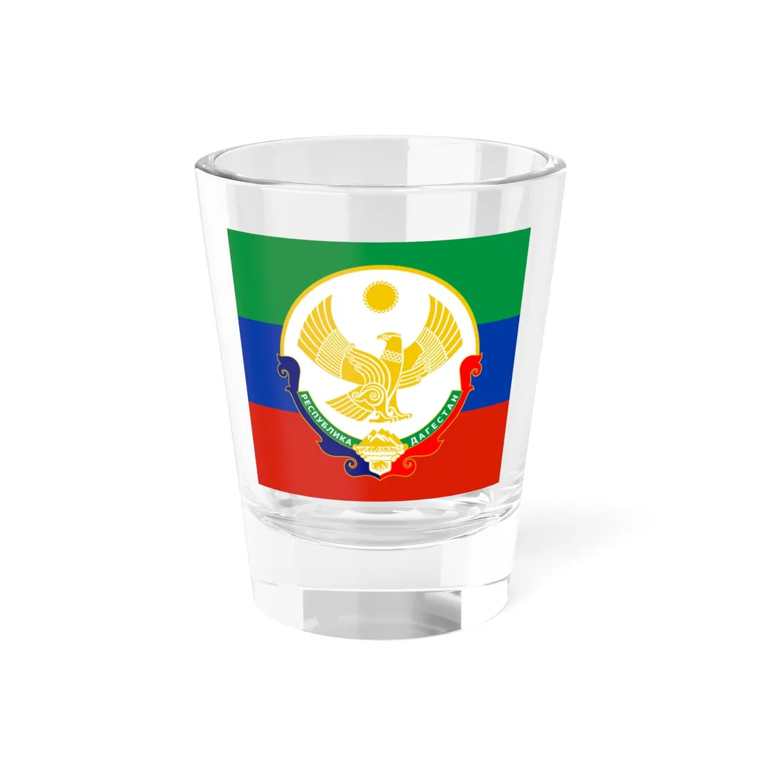 Standard of the Head of the Republic of Dagestan (Russia) Shot Glass 1.5oz 1.5oz - Go Mug Yourself