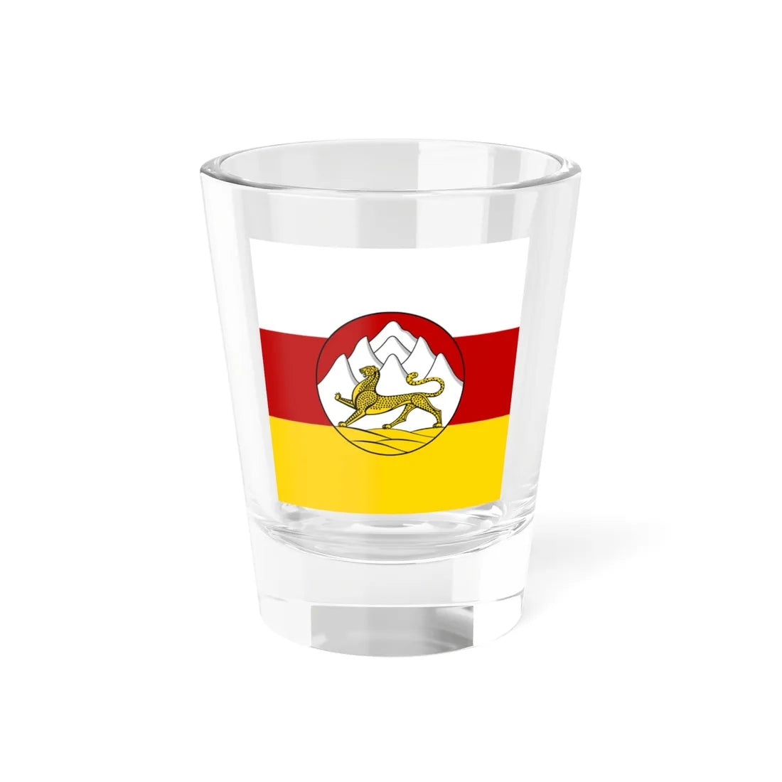 Standard of the head of the Republic of North OssetiaAlania (Russia) Shot Glass 1.5oz 1.5oz - Go Mug Yourself