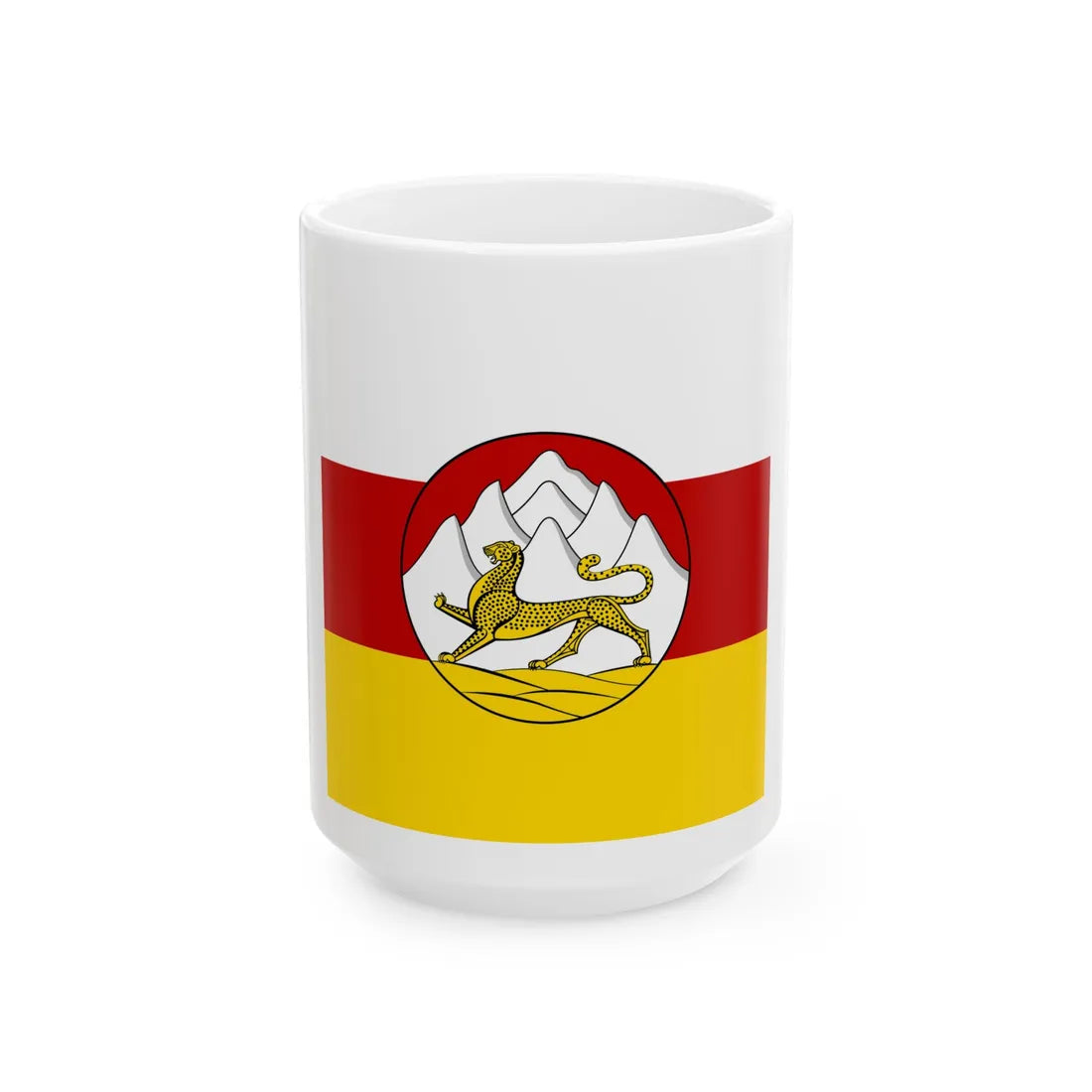 Standard of the head of the Republic of North OssetiaAlania (Russia) White Coffee Mug 15oz - Go Mug Yourself