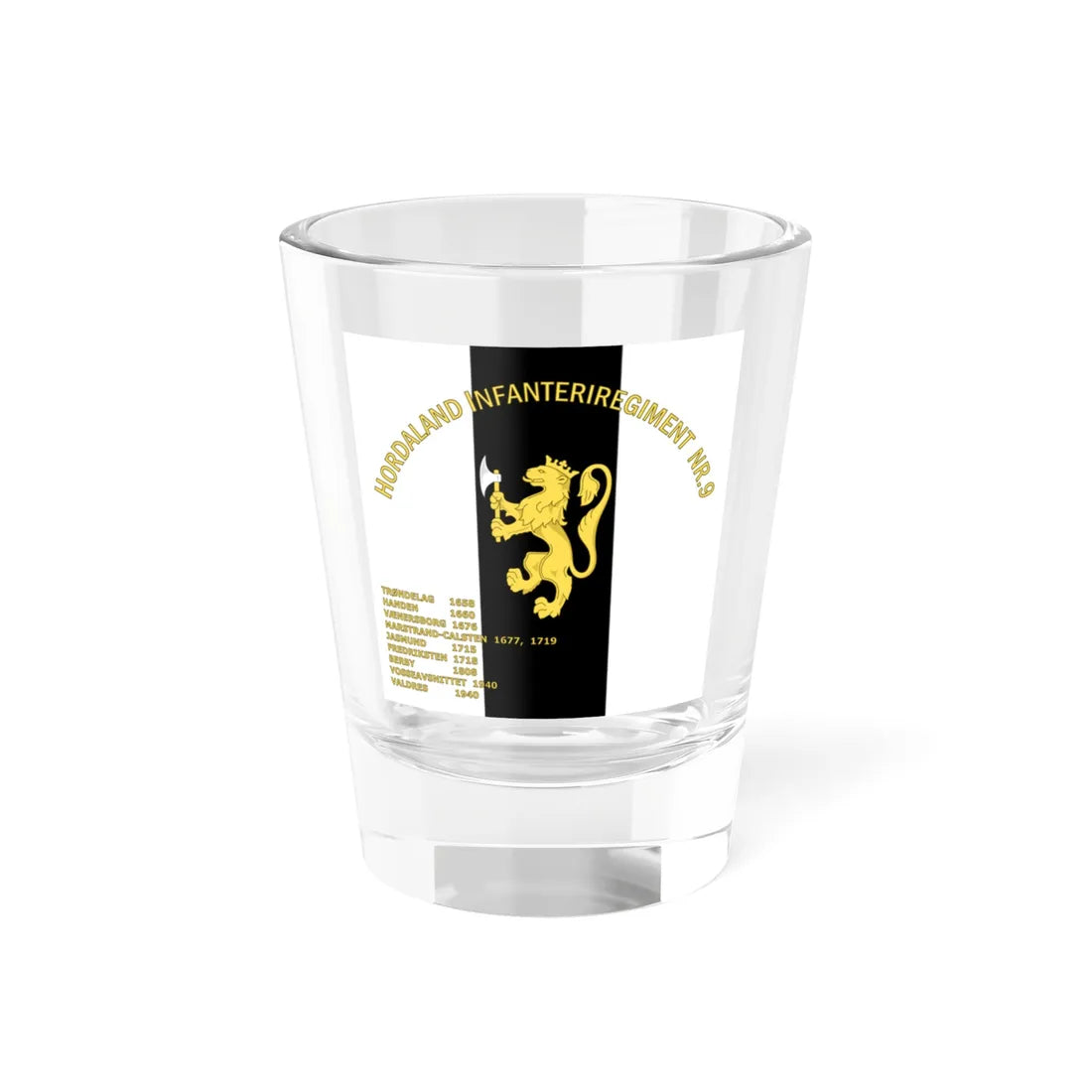 Standard of the Hordaland Infantry Regiment No.9 (Norway) Shot Glass 1.5oz 1.5oz - Go Mug Yourself