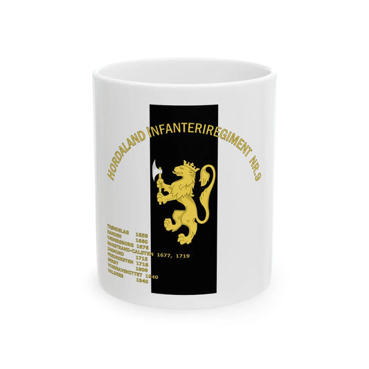 Standard of the Hordaland Infantry Regiment No.9 (Norway) White Coffee Mug 11oz - Go Mug Yourself