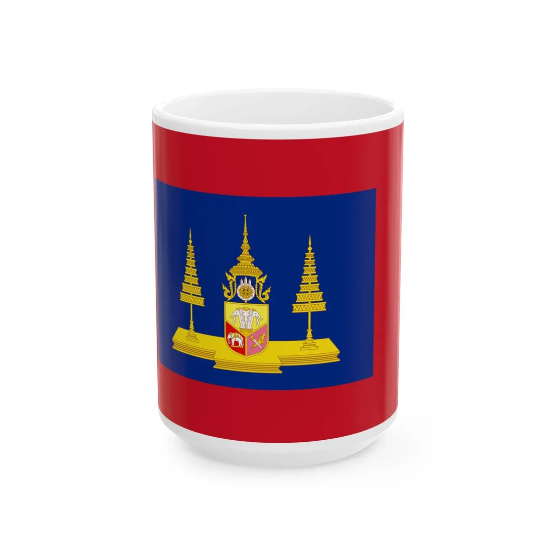 Standard of the King of Siam Rama V 1891-1897 (Cambodia) White Coffee Mug 15oz - Go Mug Yourself