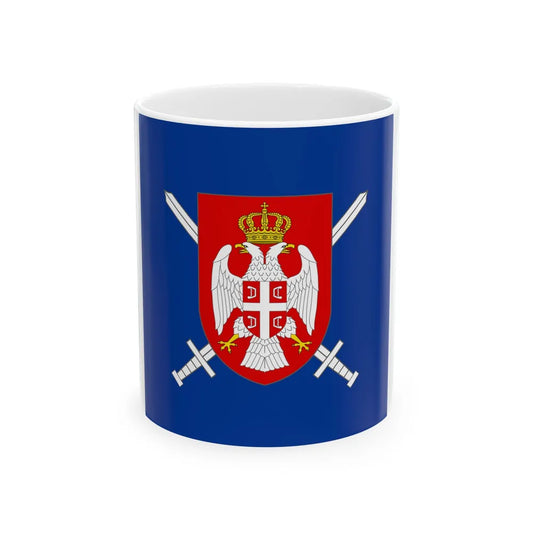 Standard of the Minister of Defence of Republika Srpska 1995-2007 (Bosnia and Herzegovina) White Coffee Mug 11oz - Go Mug Yourself