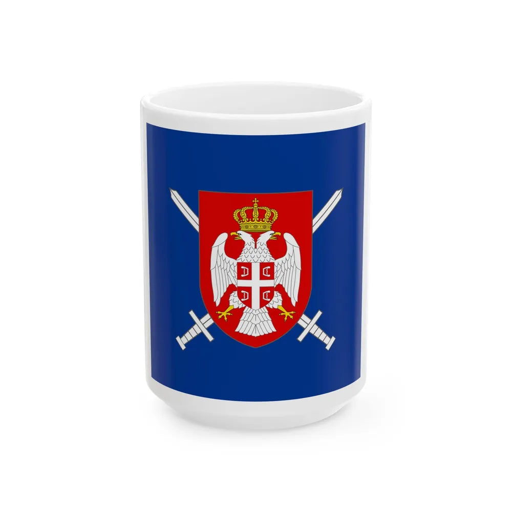 Standard of the Minister of Defence of Republika Srpska 1995-2007 (Bosnia and Herzegovina) White Coffee Mug 15oz - Go Mug Yourself