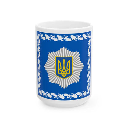 Standard of the Minister of Internal Affairs of Ukraine (Ukraine) White Coffee Mug 15oz - Go Mug Yourself