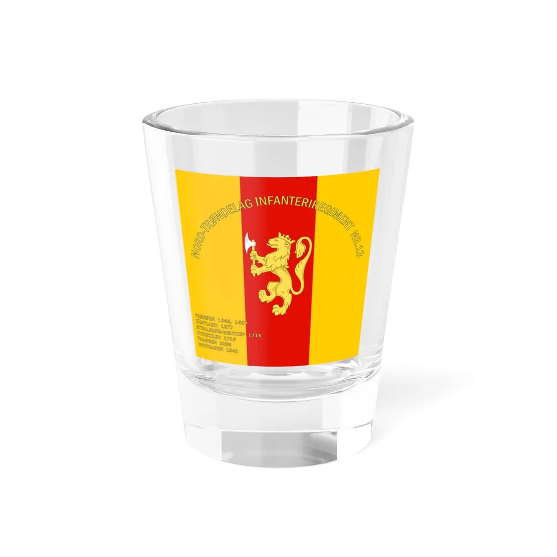 Standard of the Nord-Trøndelag Infantry Regiment No.13 (Norway) Shot Glass 1.5oz 1.5oz - Go Mug Yourself