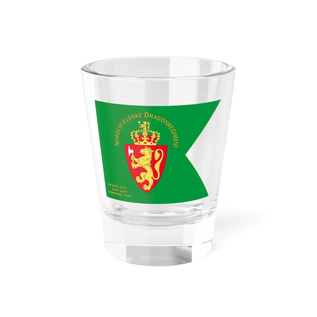 Standard of the Nordenfjelske Dragoon Regiment (Norway) Shot Glass 1.5oz 1.5oz - Go Mug Yourself