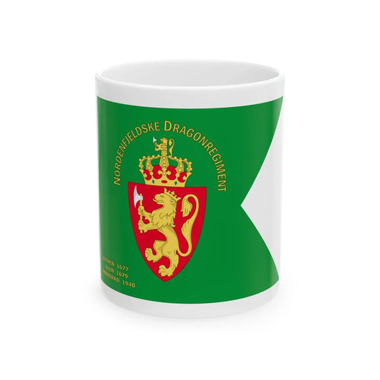 Standard of the Nordenfjelske Dragoon Regiment (Norway) White Coffee Mug 11oz - Go Mug Yourself