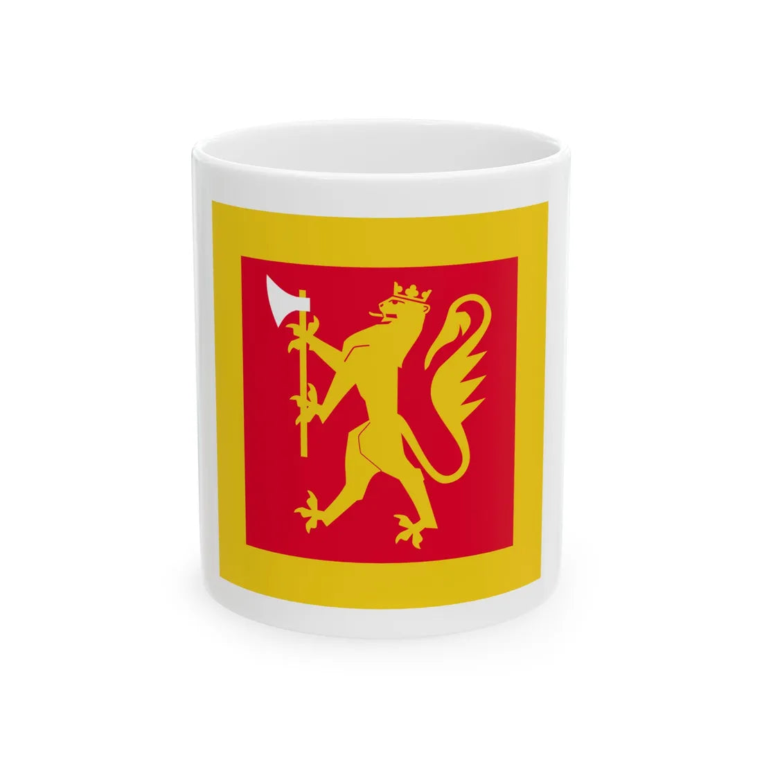 Standard of the Norwegian Army Command School (Norway) White Coffee Mug 11oz - Go Mug Yourself