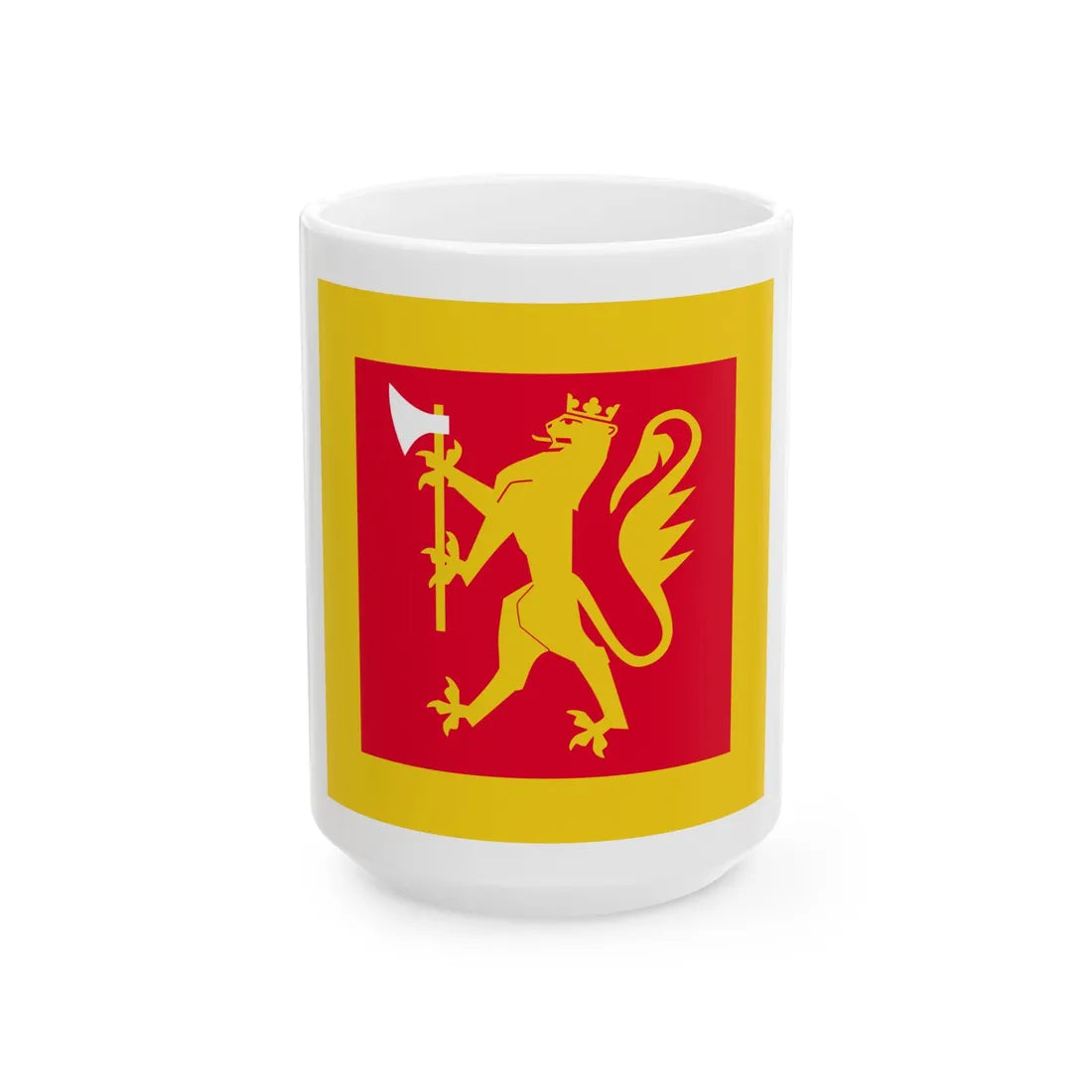 Standard of the Norwegian Army Command School (Norway) White Coffee Mug 15oz - Go Mug Yourself