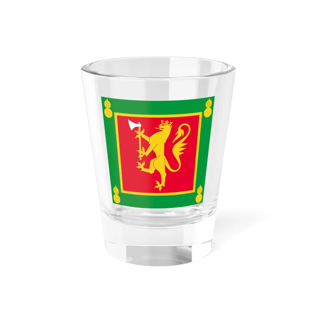 Standard of the Norwegian Artillery Regiment (Norway) Shot Glass 1.5oz 1.5oz - Go Mug Yourself