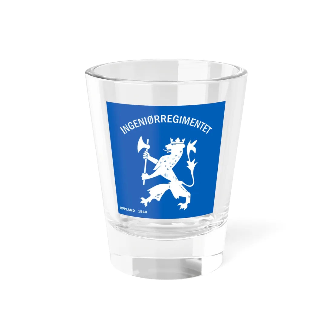 Standard of the Norwegian Engineer Regiment (Norway) Shot Glass 1.5oz 1.5oz - Go Mug Yourself