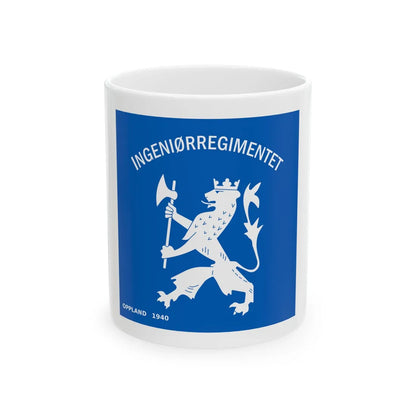 Standard of the Norwegian Engineer Regiment (Norway) White Coffee Mug 11oz - Go Mug Yourself