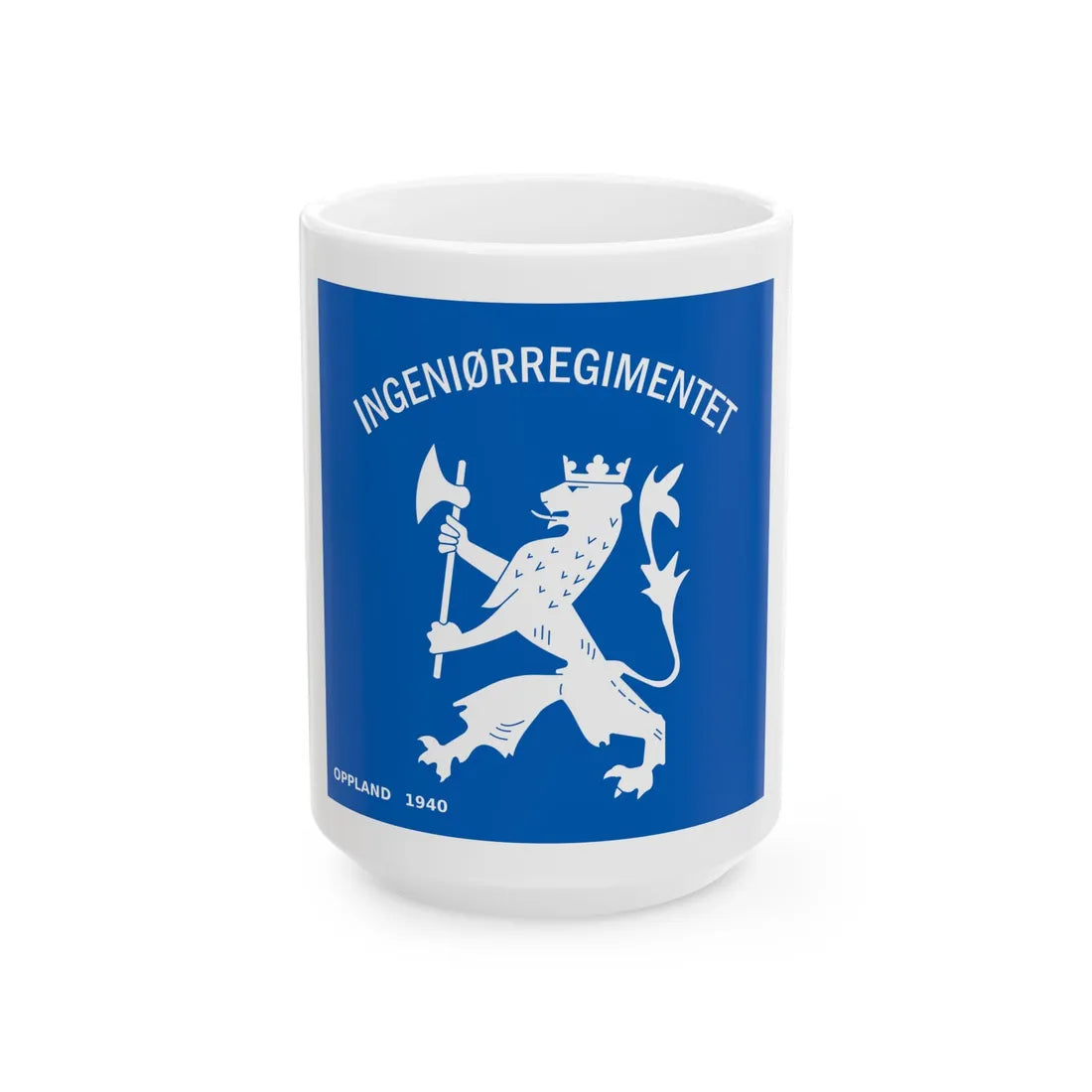 Standard of the Norwegian Engineer Regiment (Norway) White Coffee Mug 15oz - Go Mug Yourself