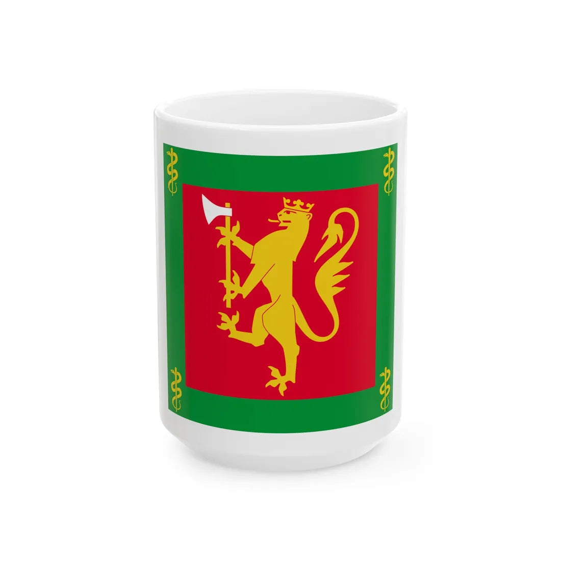 Standard of the Norwegian Medical Regiment (Norway) White Coffee Mug 15oz - Go Mug Yourself