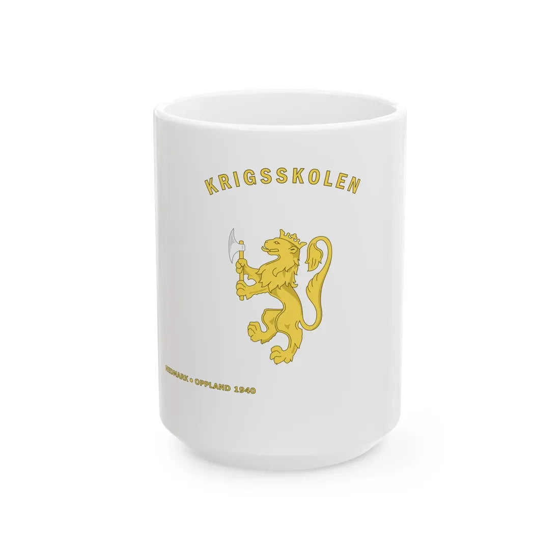 Standard of the Norwegian Military Academy 1914-1957 (Norway) White Coffee Mug 15oz - Go Mug Yourself