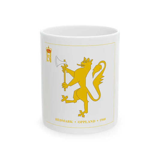 Standard of the Norwegian Military Academy (Norway) White Coffee Mug 11oz - Go Mug Yourself