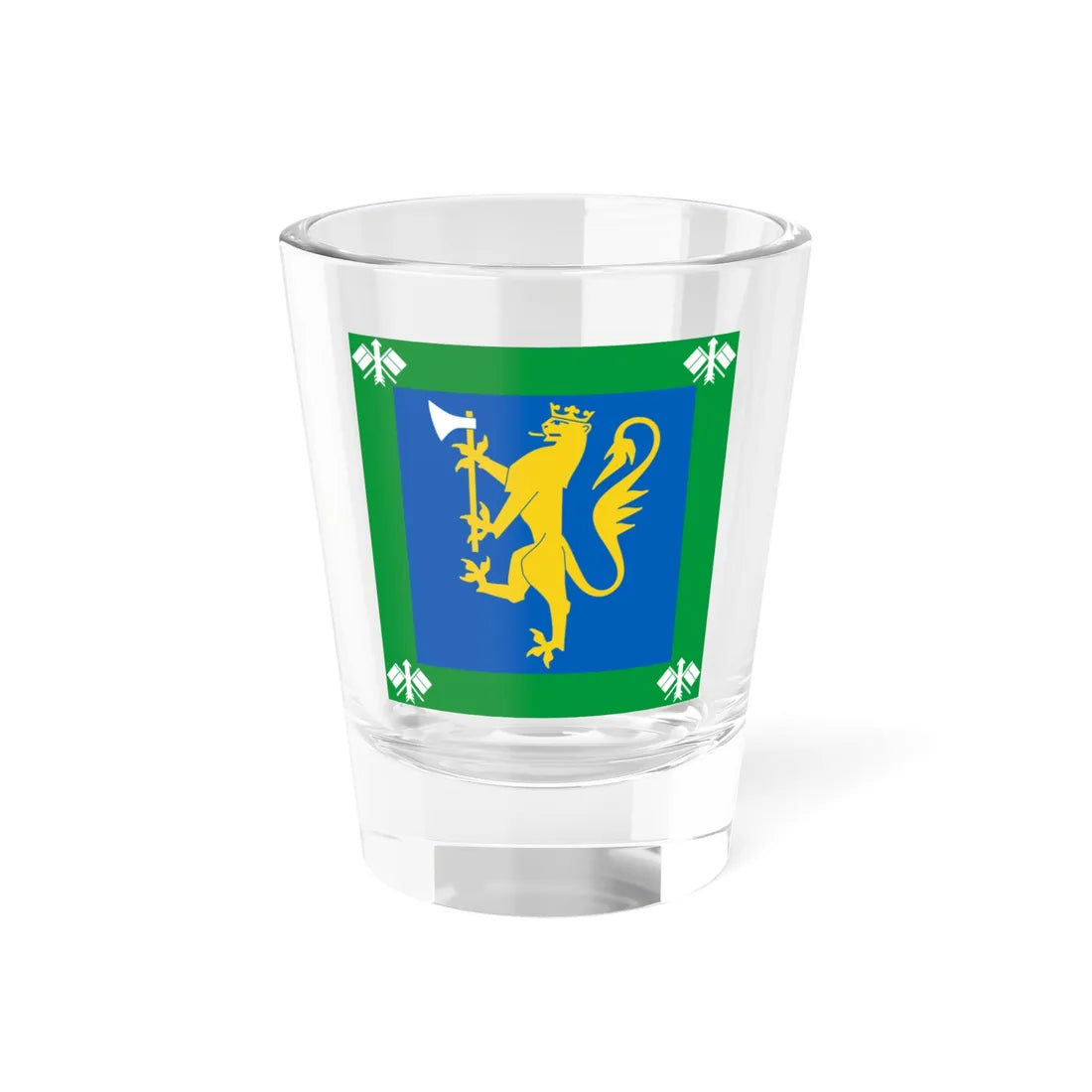 Standard of the Norwegian Signal Regiment (Norway) Shot Glass 1.5oz 1.5oz - Go Mug Yourself