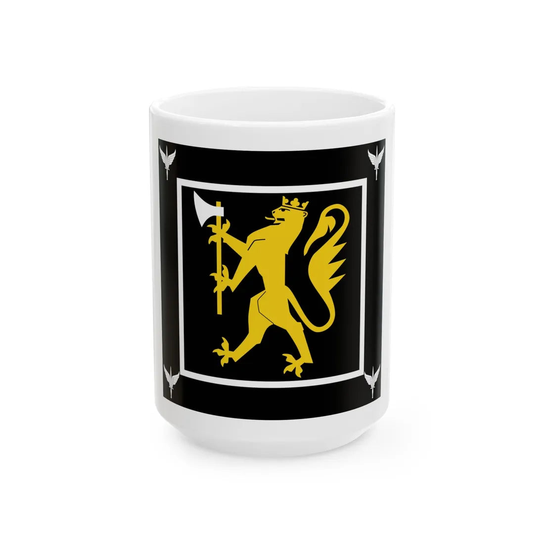 Standard of the Norwegian Special Operations Commando (Norway) White Coffee Mug 15oz - Go Mug Yourself