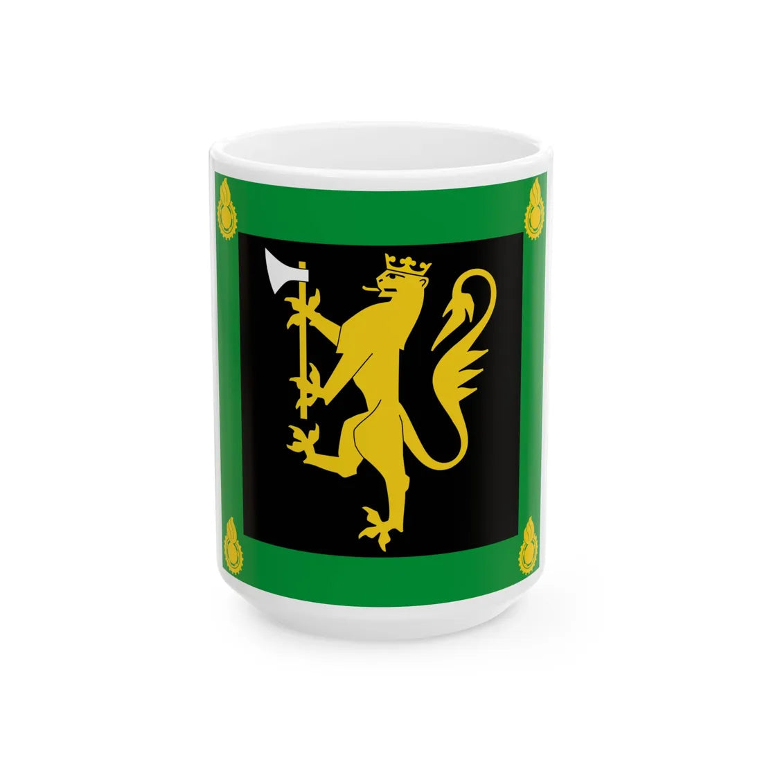 Standard of the Norwegian Weapons Technical Regiment (Norway) White Coffee Mug 15oz - Go Mug Yourself