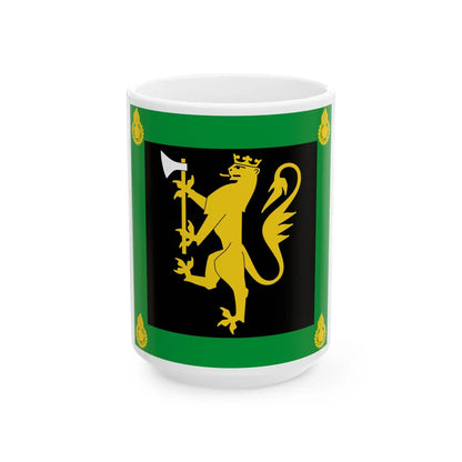 Standard of the Norwegian Weapons Technical Regiment (Norway) White Coffee Mug 15oz - Go Mug Yourself