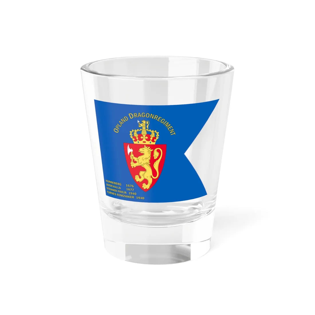 Standard of the Oppland Dragoon Regiment (Norway) Shot Glass 1.5oz 1.5oz - Go Mug Yourself