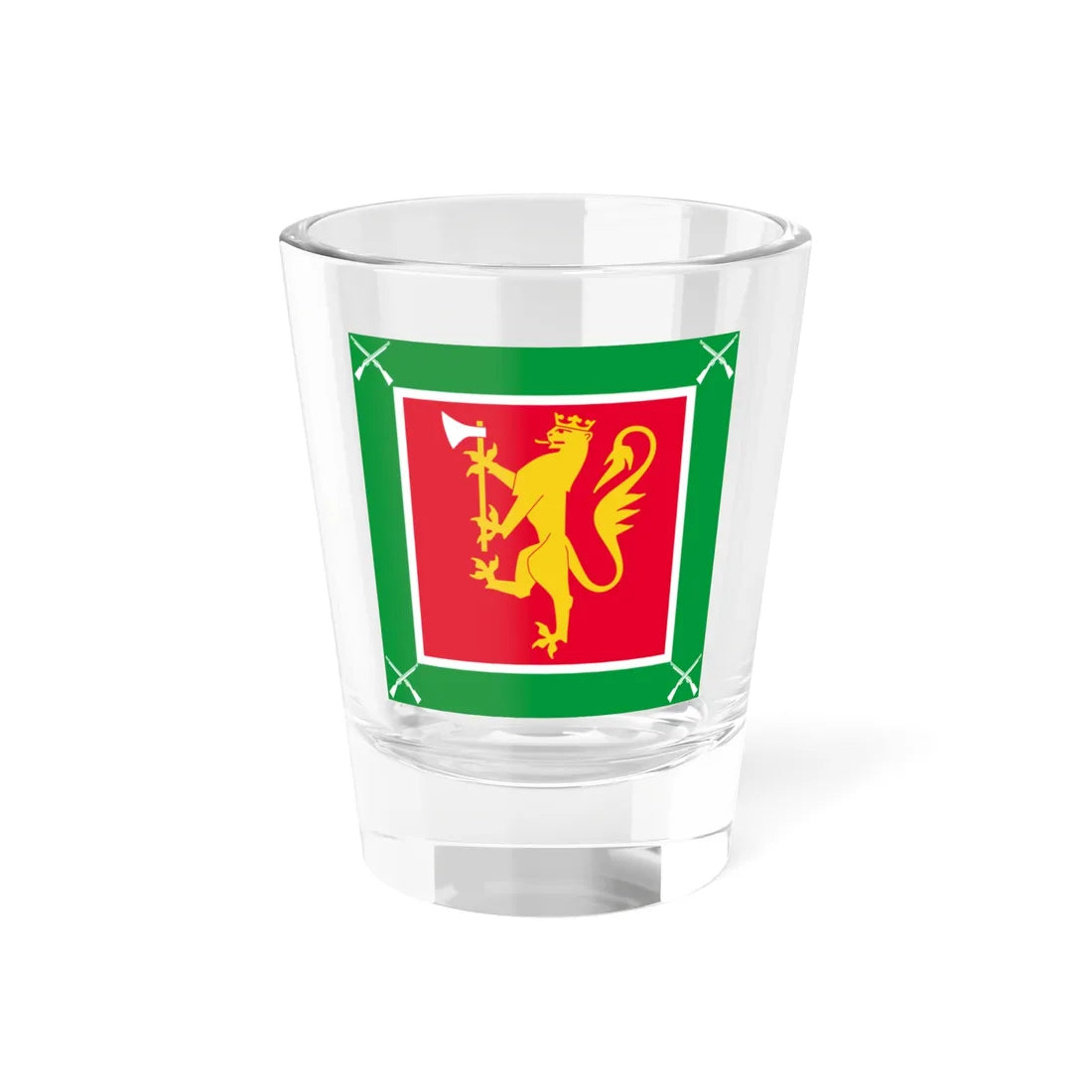 Standard of the Oppland Regiment (Norway) Shot Glass 1.5oz 1.5oz - Go Mug Yourself