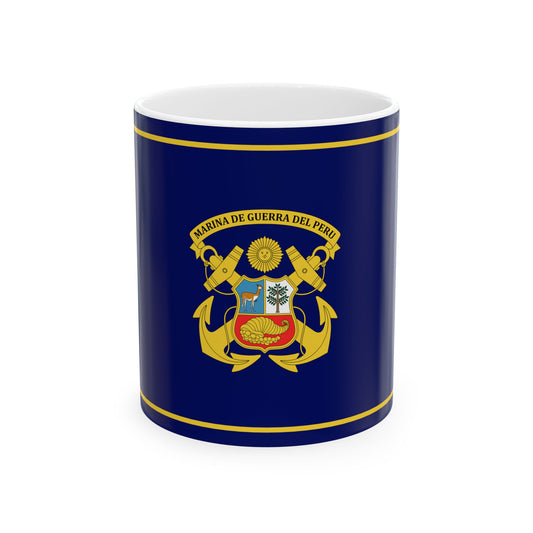 Standard of the Peruvian Navy (Peru) White Coffee Mug-11oz-Go Mug Yourself