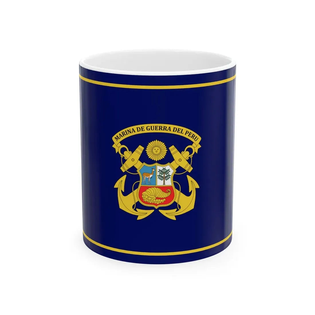 Standard of the Peruvian Navy (Peru) White Coffee Mug 11oz - Go Mug Yourself