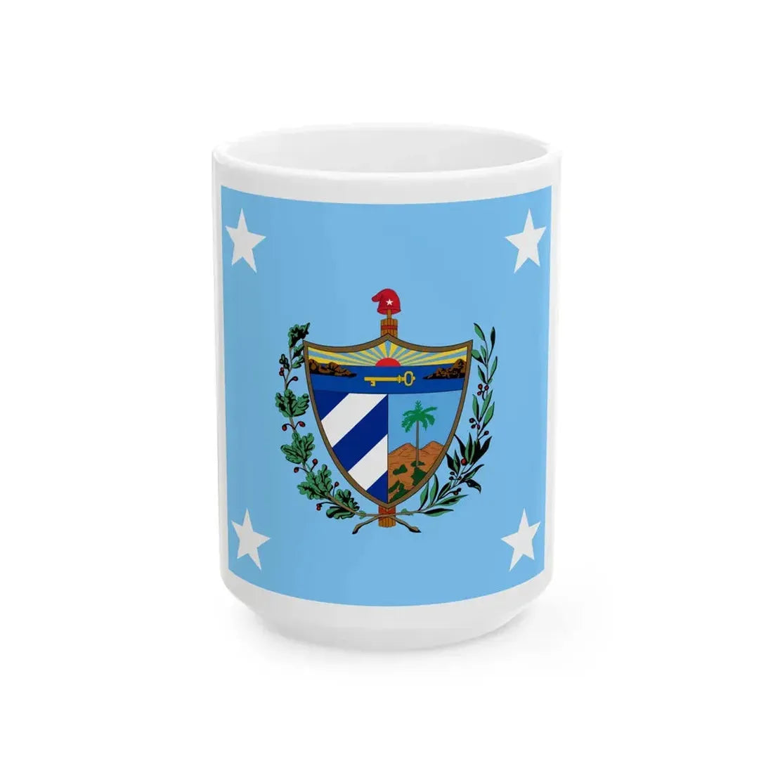 Standard of the President of Cuba 1909-1929 Afloat (Cuba) White Coffee Mug 15oz - Go Mug Yourself