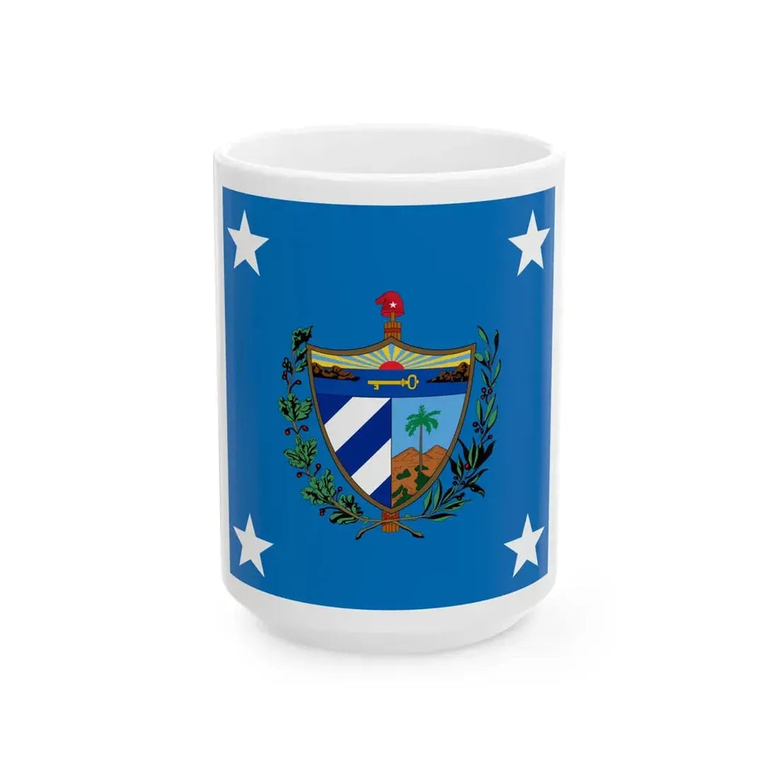 Standard of the President of Cuba 1909-1929 (Cuba) White Coffee Mug 15oz - Go Mug Yourself