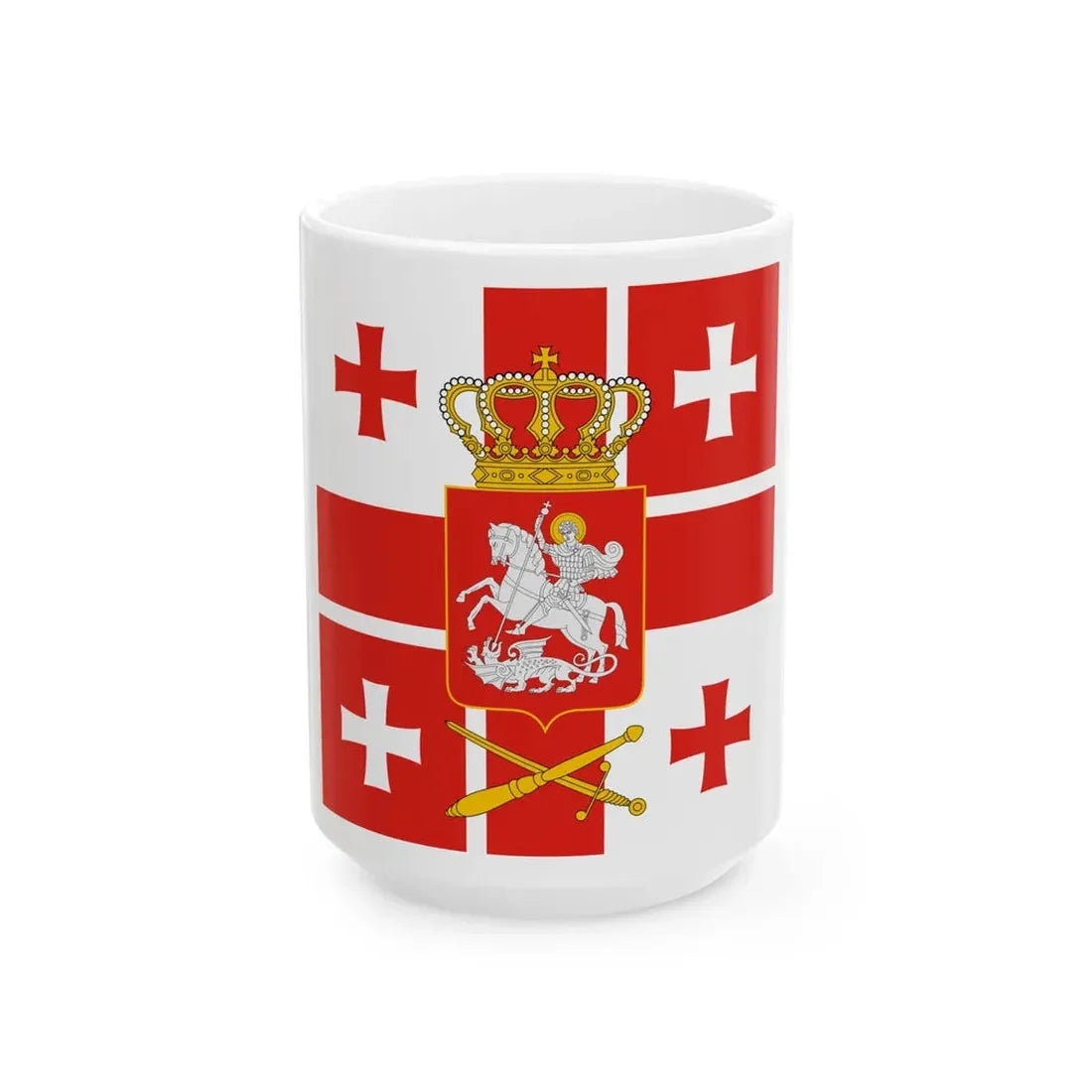 Standard of the President of Georgia 2004-2020 (Georgia) White Coffee Mug 15oz - Go Mug Yourself
