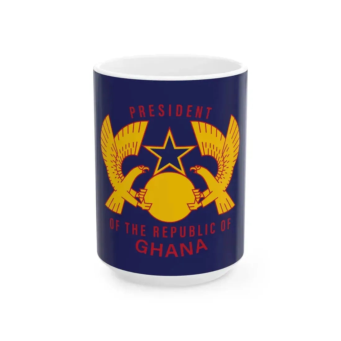 Standard of the President of Ghana (Ghana) White Coffee Mug 15oz - Go Mug Yourself