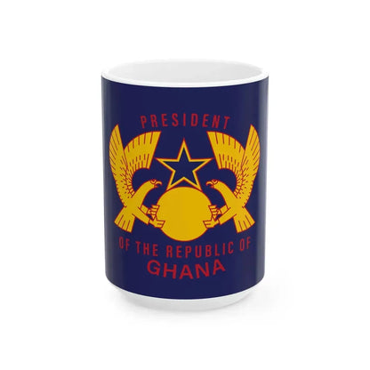 Standard of the President of Ghana (Ghana) White Coffee Mug 15oz - Go Mug Yourself